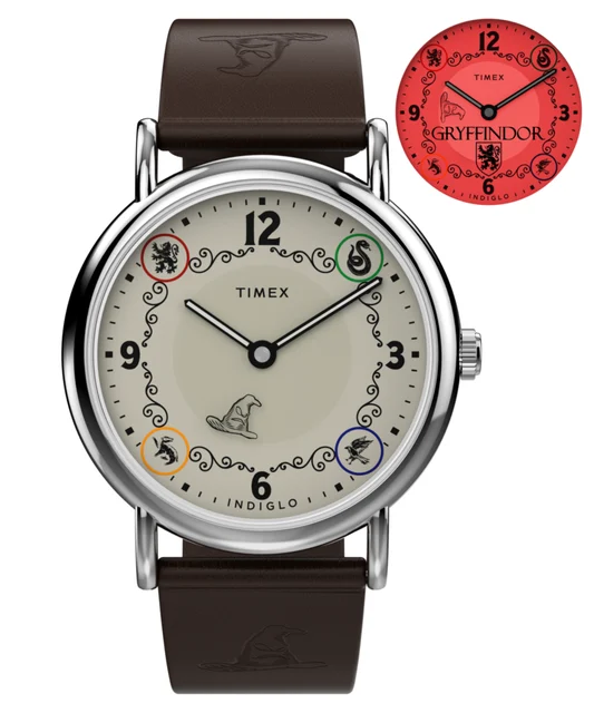 Timex Harry Potter x Weekender Gryffindor House 38mm Leather Strap Watch TW2Y76300JR kol s