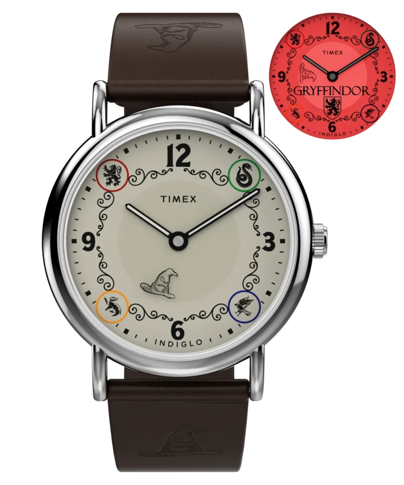 Timex Harry Potter x Weekender Gryffindor House 38mm Leather Strap Watch TW2Y76300 38 mm kol saati