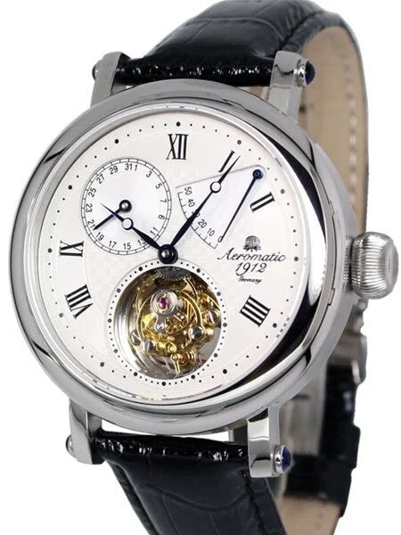 Aeromatic Flying Minute Tourbillon Hand Wind Watch with Power Reserve #A1277 kol saati