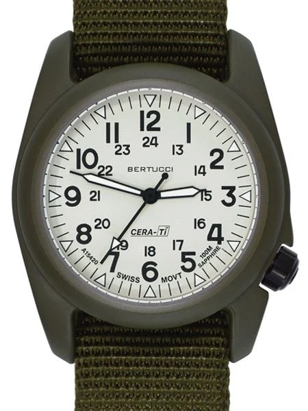 Bertucci Cera-Ti⢠Ceramic Coated Titanium Field Watch with Swiss Quartz Movement #12135