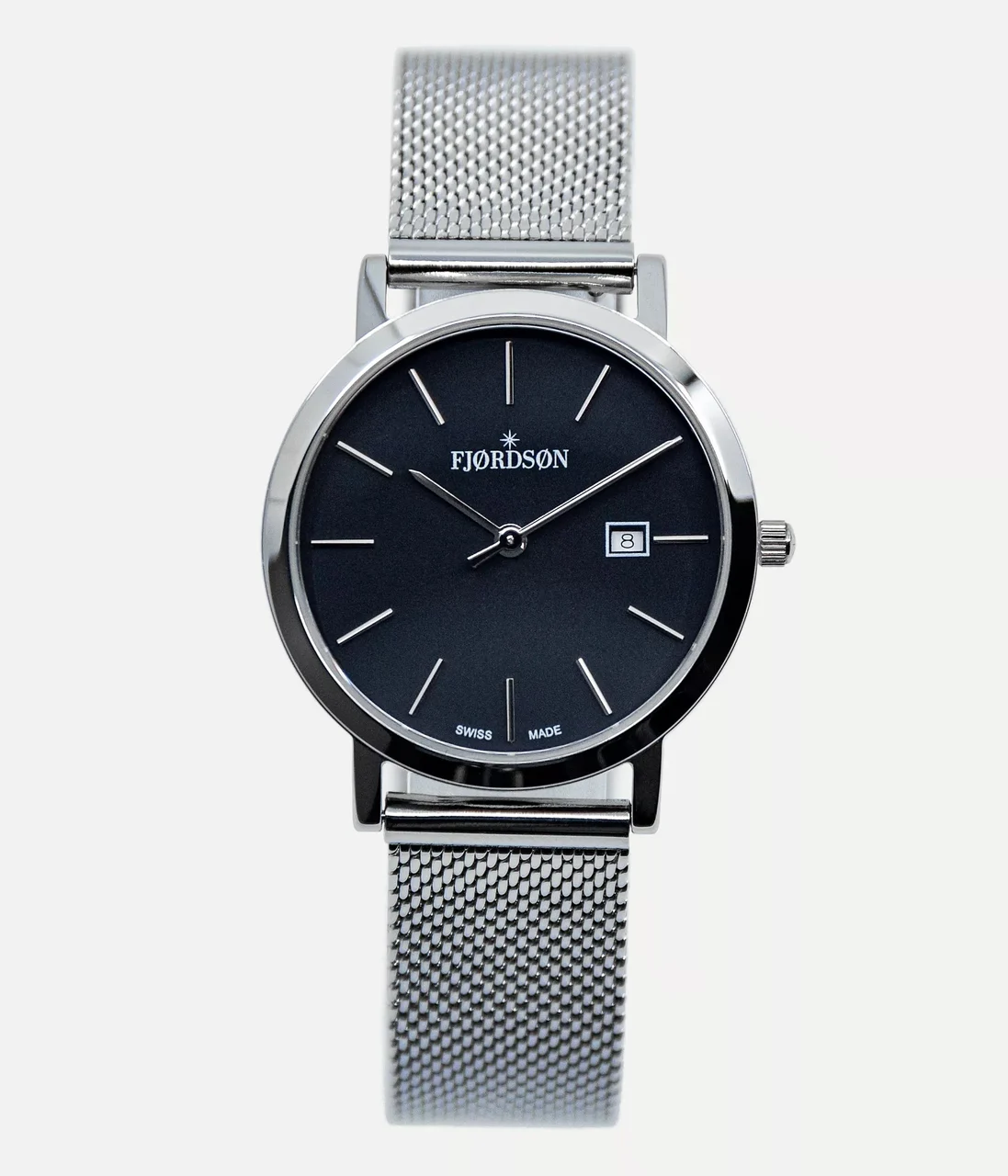 Fjordson Black Dial With Metal Mesh Strap - Watch #9132 | Black Dial With Metal Mesh Strap - Women's Watch 32 mm kol saati
