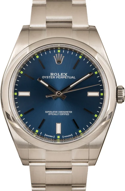 Rolex Blue Dial Oyster Perpetual 114300 114300BLSO kol saati
