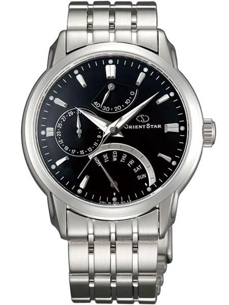 Orient Star Retrograde Day Watch with Date, Power Reserve, Sapphire Crystal #DE00002B kol saati