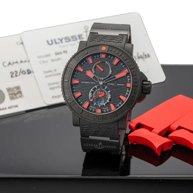 Ulysse Nardin ULYSSE NARDIN, REF. 263-92, MARINE DIVER BLACK SEA, BLACK RUBBER COATED STAI