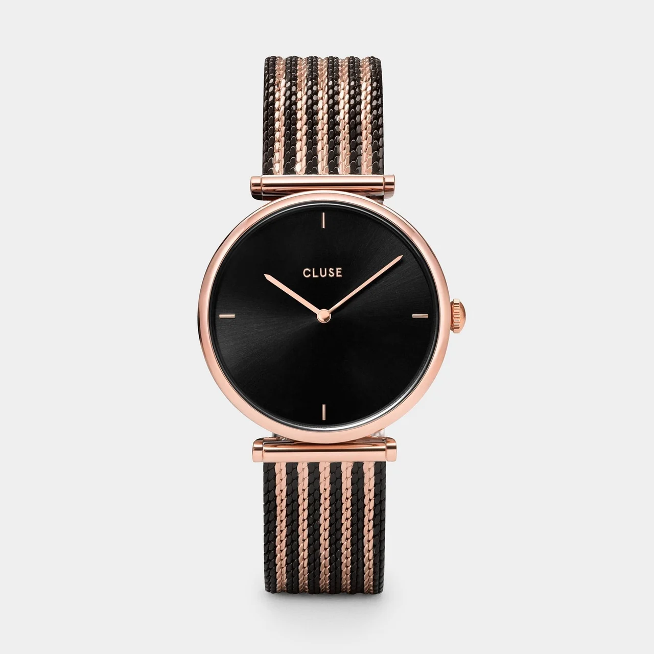 CLUSE Triomphe Watch Mesh, Black, Rose Gold Colour CW0101208005 33 mm kol saati