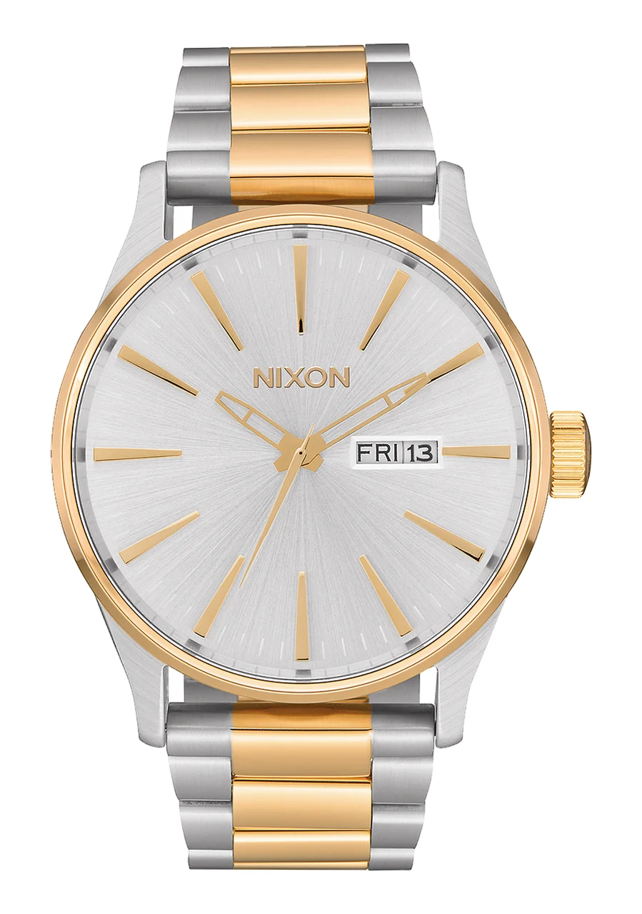 Nixon US Sentry Stainless Steel - Silver / Gold A356-1921-00 42 mm kol saati