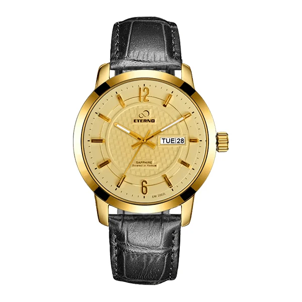 Eternowatch Eterno EM2002L Da Đen Full Vàng kol saati