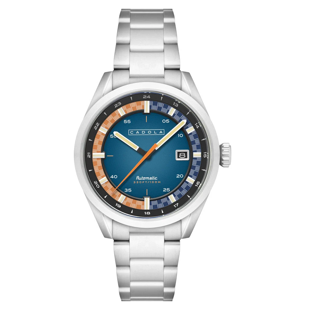 Cadola Paddock Automatic Watch with Navy Blue Dial #CD-1037-22 43 mm kol saati