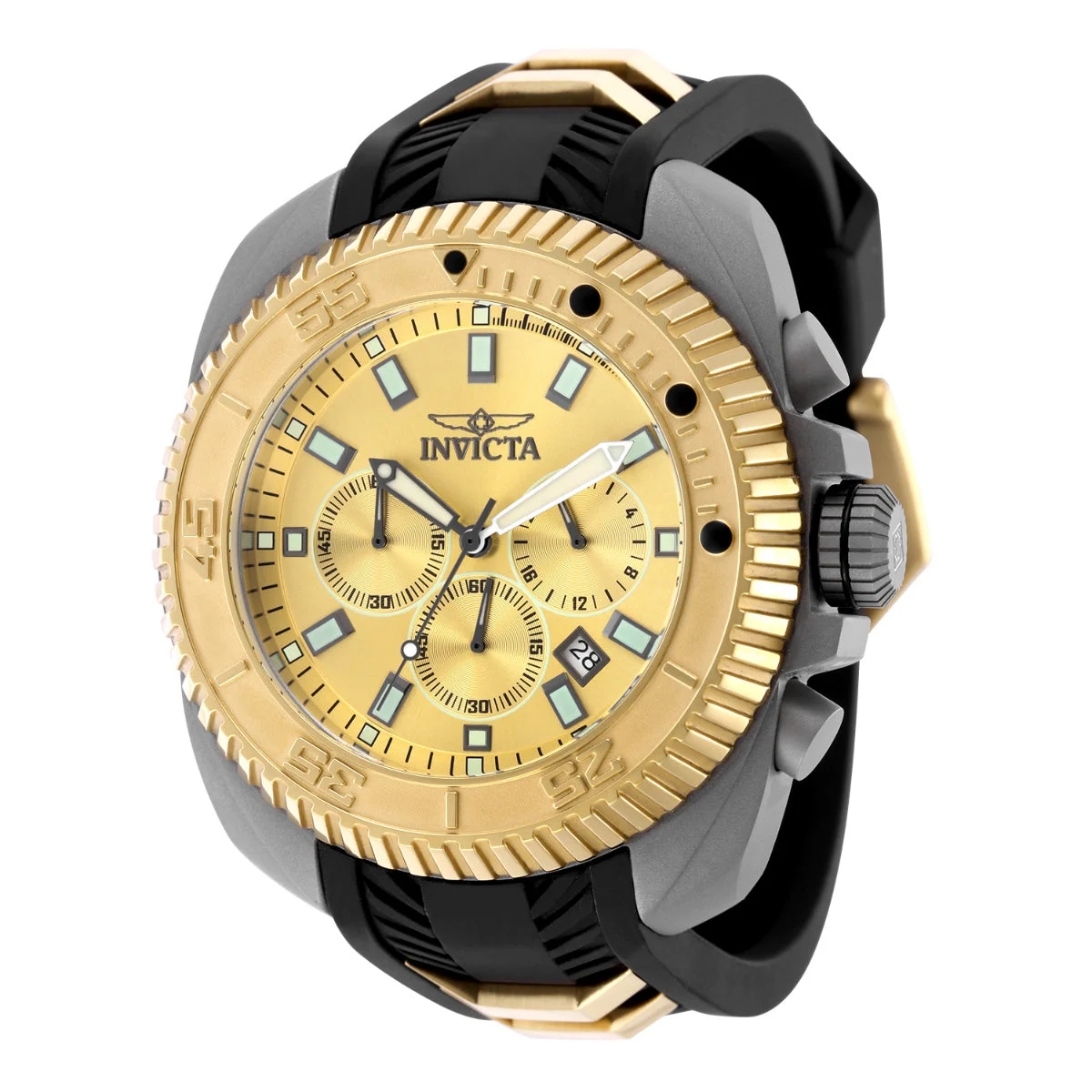 Invicta Coalition Forces Watch - 50mm. Black. Gold (49793) 50 mm kol saati