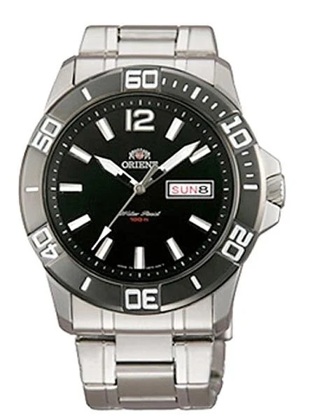 Orient New! Orca Black Bezel and Dial, 21-Jewel Automatic Dive Watch #FEM76001B kol saati