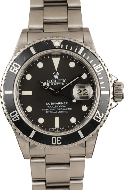 Rolex Steel Submariner 16800 Black Tritium Dial kol saati