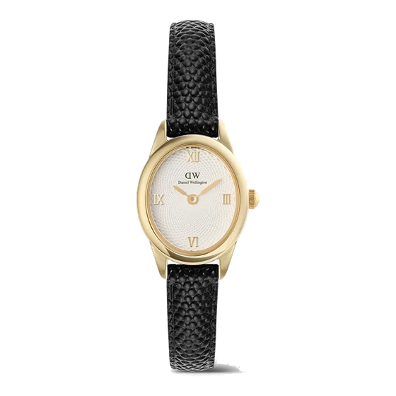 DANIEL WELLINGTON Ophelia Mini Black Lizard White Guilloché G DW00600890 kol saati