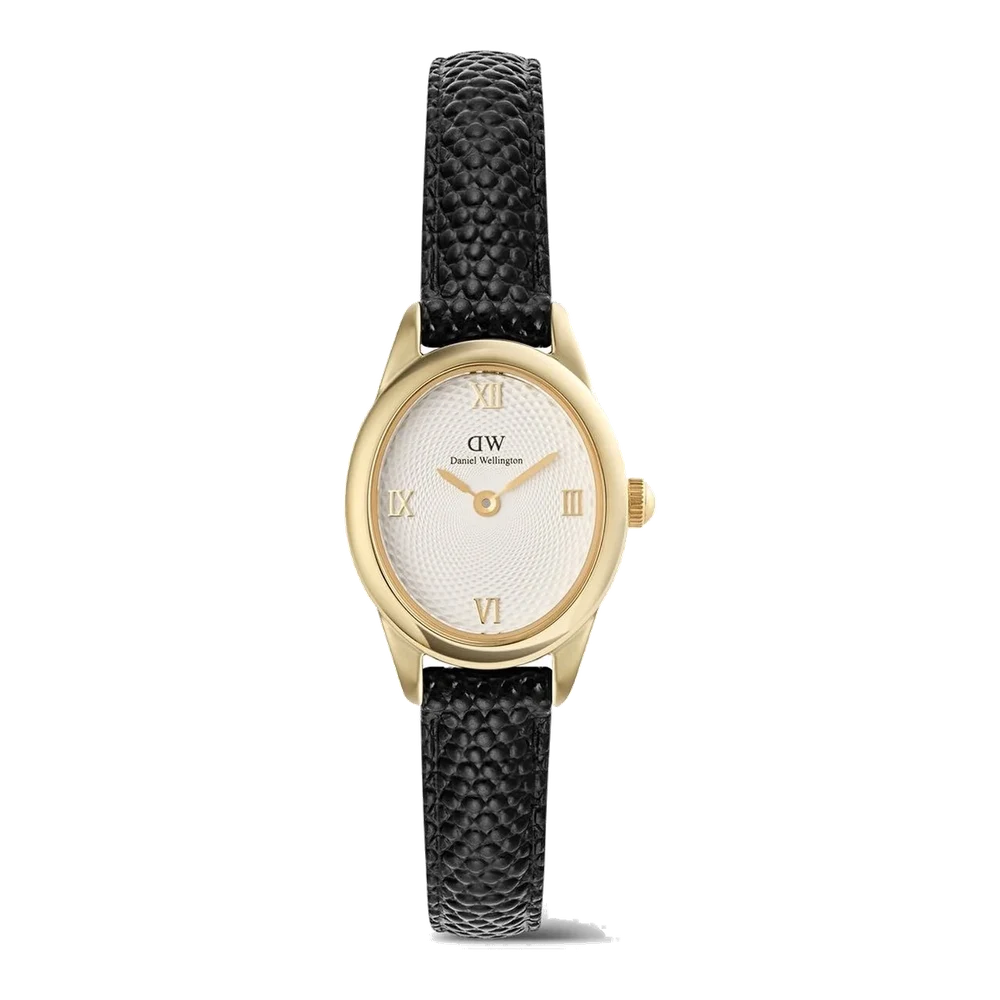 DANIEL WELLINGTON Ophelia Mini Black Lizard White Guilloché G DW00600890 22 mm kol saati