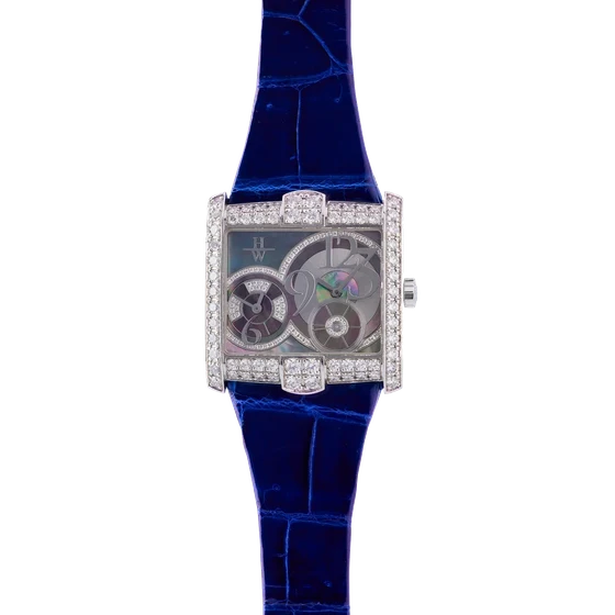 Harry Winston HARRY WINSTON REF. 350/LQTZW, AVENUE, TWO TIME ZONE, GREY MOTHER OF PEARL, 1