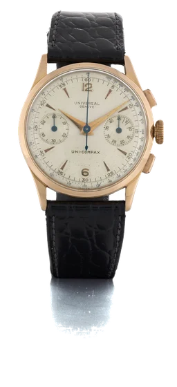 Universal Medico-compax Chronograph, Yellow Gold 12445 kol saati