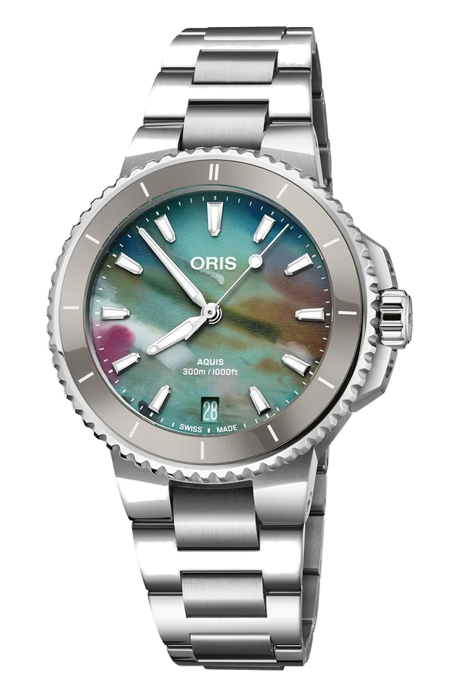 Oris Aquis Date Upcycle 01 733 7792 4150-07 8 19 05P 36.5 mm kol saati