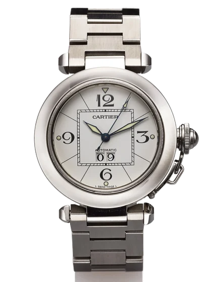 Cartier CARTIER REF. 2475 PASHA AUTOMATIC LARGE DATE STEEL kol saati