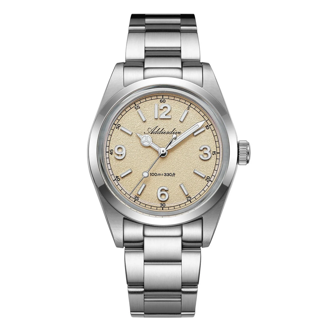 addiesdive Quartz Watch AD2518 AD2518-字钉369-磨砂绿面-三株钢带270 36 mm kol saati