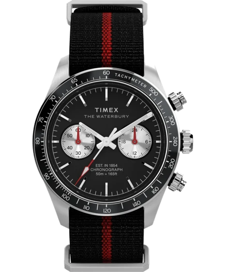 Timex Waterbury Heritage Chronograph 39mm Fabric Strap Watch TW2Y38900 kol saati