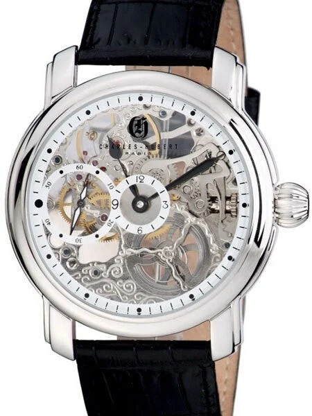 Charles Hubert Paris Charles Hubert Premium Collection Skeleton Mechanical Hand Wind Watch #3874 48 mm kol saati