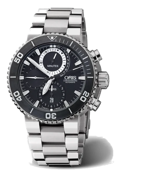 Oris Carlos Coste Chronograph Limited Edition - Cenote Series 01 674 7655 7184-Set 46 mm kol saati