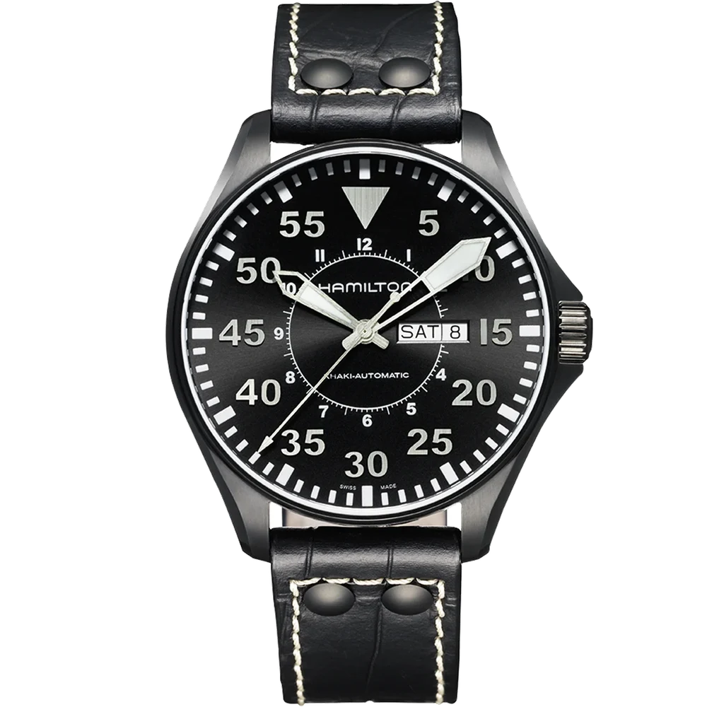 Hamilton Khaki Aviation Pilot Day Date Auto H64785835 46 mm kol saati