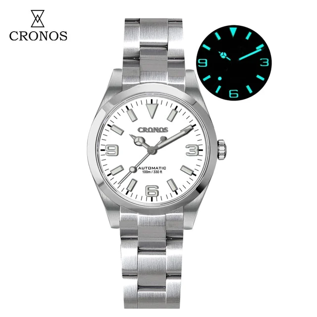 Cronos Watch Store Cronos 39mm Explore Dive Watch L6016 克诺时-L6016-8215机芯-黑色-钢带 kol saati