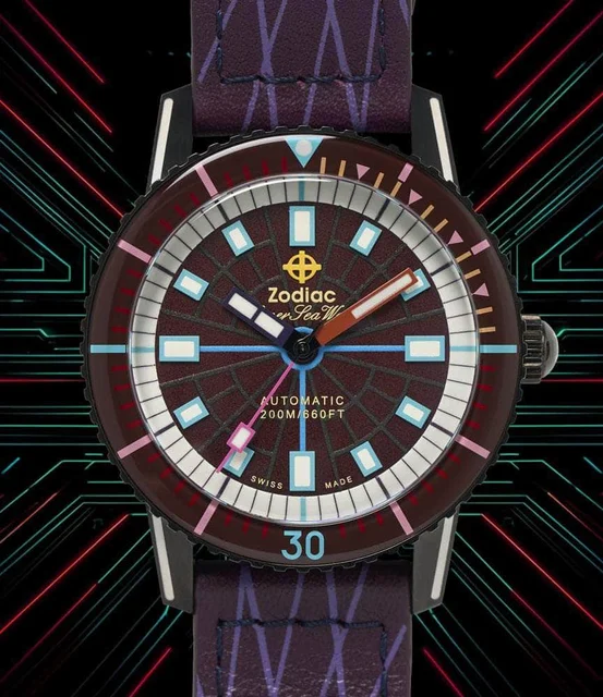 Zodiac Worn & Wound Super Sea Wolf Laser Tag ZO9307 kol saati