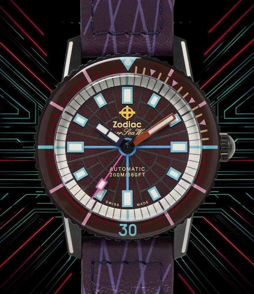 Zodiac Worn & Wound Super Sea Wolf Laser Tag ZO9307 40 mm kol saati