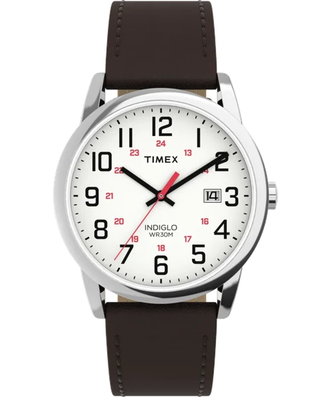 Timex Easy Reader® Classic 38mm Leather Strap Watch TW2Y12600 kol saati