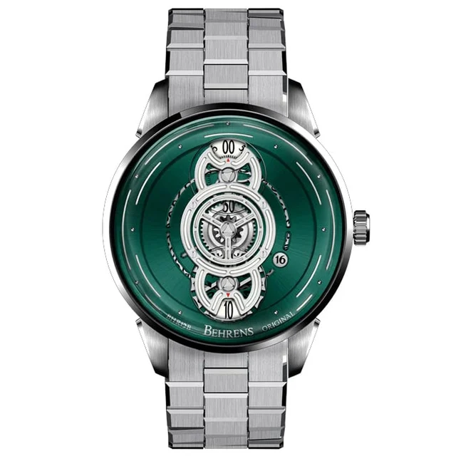 Behrens Interstellar Travel Emerald Green On Bracelet BHR012-WGRNG kol saati