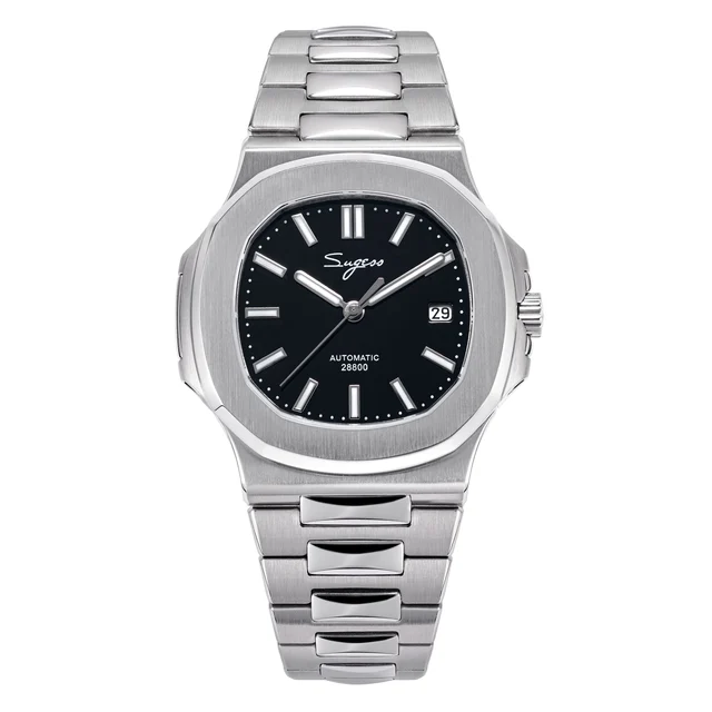 Sugess Heritage S466 PP Octagonal Day Display Black Dial Stainless-Steel Automatic heritag