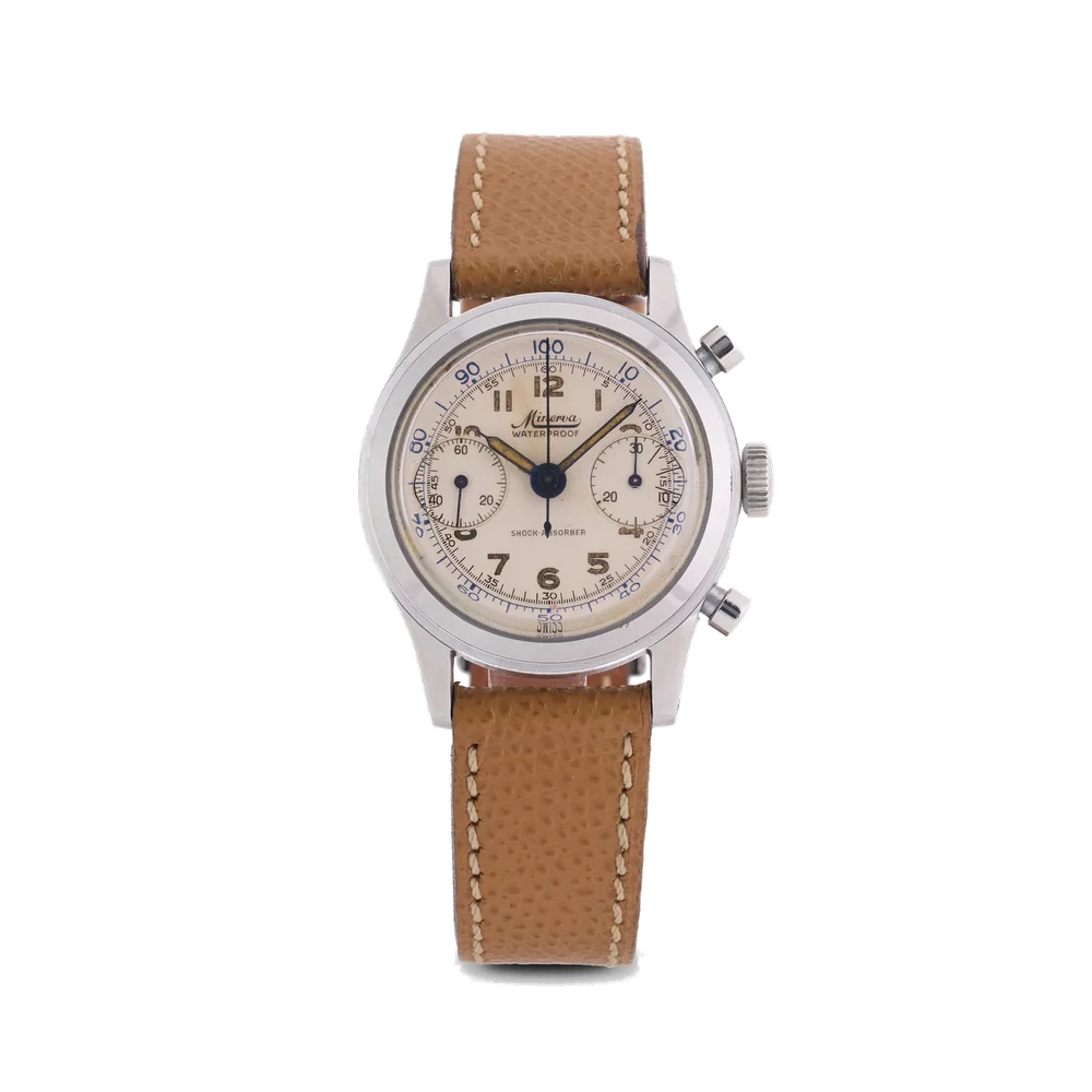 Minerva Chronograph, Steel 1335 35 mm kol saati