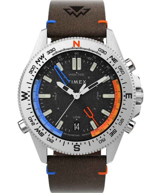Timex Expedition Tide-Temp-Compass 43mm Eco-Friendly Leather Strap Watch TW2V64400JR kol s