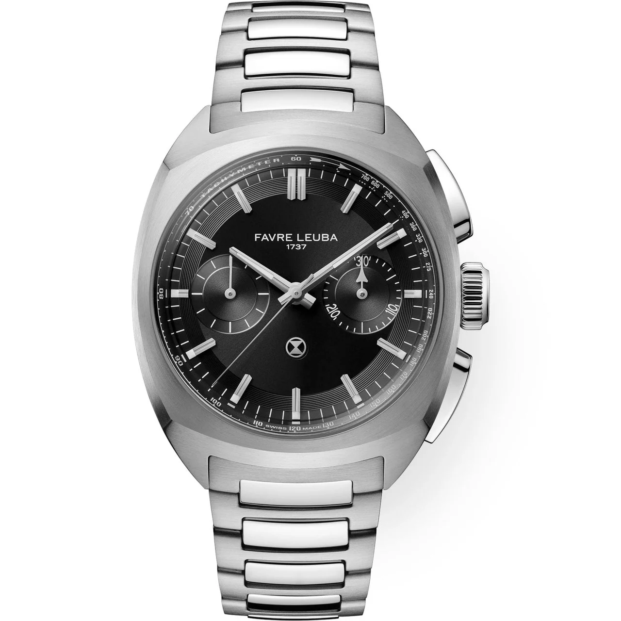 Favre Leuba Chief Chronograph Black Dial on Bracelet 00.20101.113.01.200 41 mm kol saati