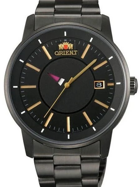 Orient Black IP 21-Jewel Automatic Disk Watch with Unique Disk Hour Hand #ER02004B kol saa