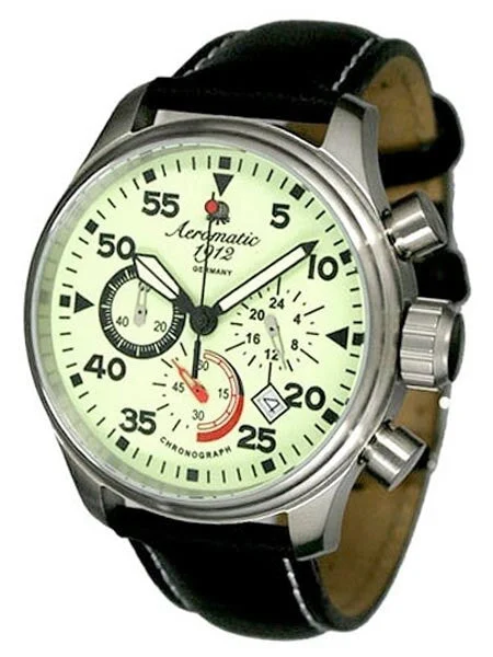 Aeromatic Aviator Chronograph with Luminous Dial #A1342 kol saati