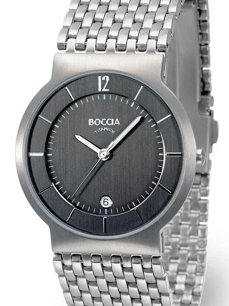 Boccia Scratch and Dent - Silver Quartz Watch with 37mm Titanium Case and Matching Bracelet #3514-04 1 SND237 37 mm kol saati