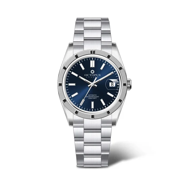 Cronos Watch Store Octopus 36mm 15210 Luxury PT5000 Automatic Watch OCT-016-蓝盘-三铢钢带-三点位日期-