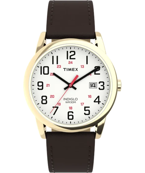 Timex Easy Reader® Classic 38mm Leather Strap Watch TW2Y12700 kol saati