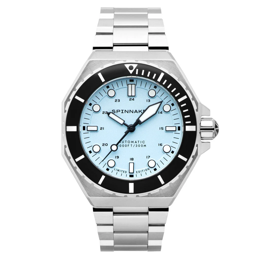 Spinnaker Islander Dumas Limited Edition Watch with Light Blue Dial #SP-5081-LIW33 47.5 mm kol saati