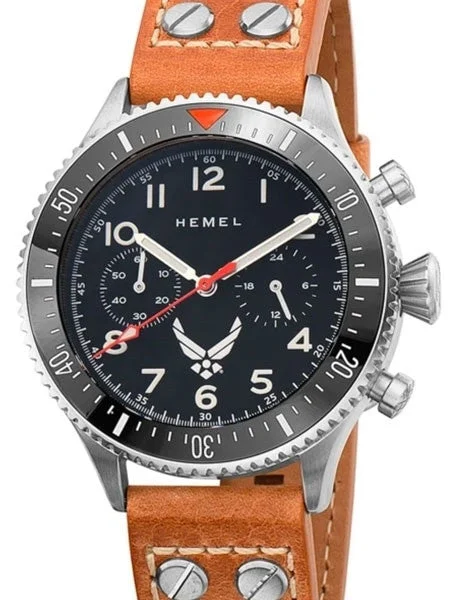 Hemel Mecaquartz Chronograph Watch with 60-Minute Ceramic Bezel and Sapphire Crystal #HFUSAF1E 42 mm kol saati