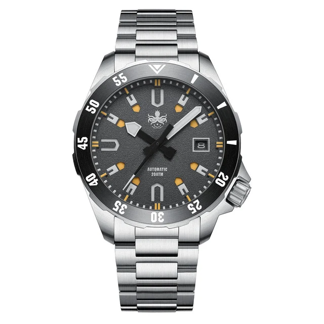 Phoibos APOLLO 200M Automatic Diver With Matte Grey Dial #PY056D kol saati
