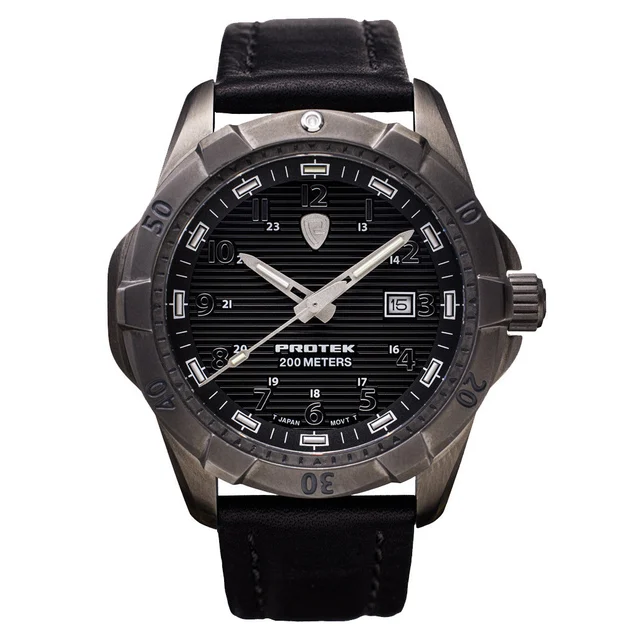 Protek Steel Tritium Dive Watch 2000 Series with Gun Metal Case and Black Dial #PT2002 kol