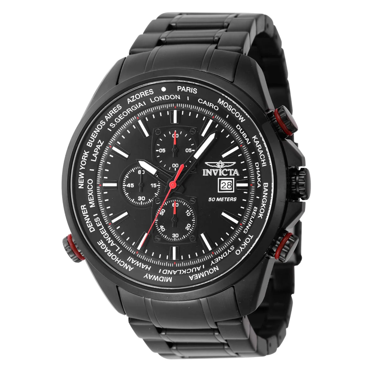 Invicta Aviator Interceptor Watch - 50mm. Black (47820) 50 mm kol saati