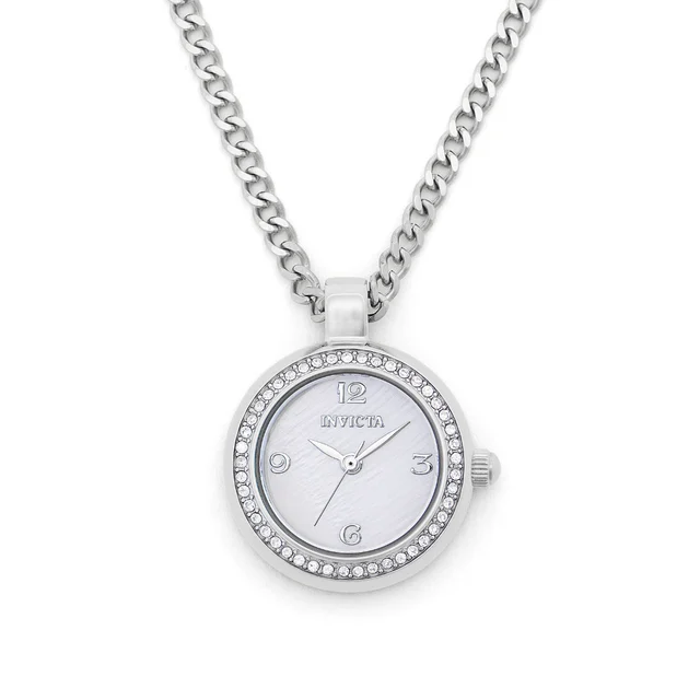 Invicta Mini Angel Necklace Watch w/ Mother of Pearl Dial - 23mm, Steel (49931) kol saati