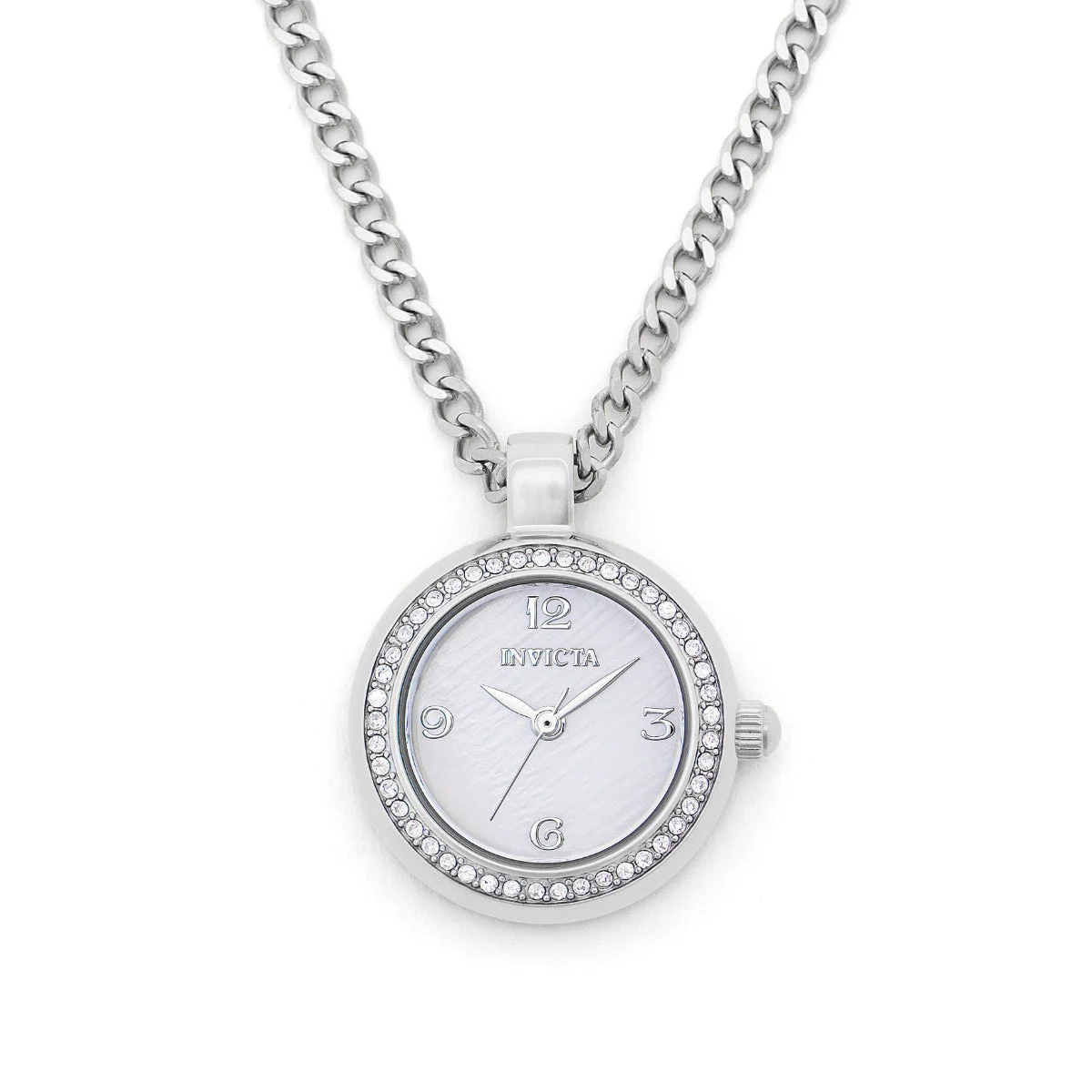 Invicta Mini Angel Necklace Watch w/ Mother of Pearl Dial - 23mm, Steel (49931) kol saati