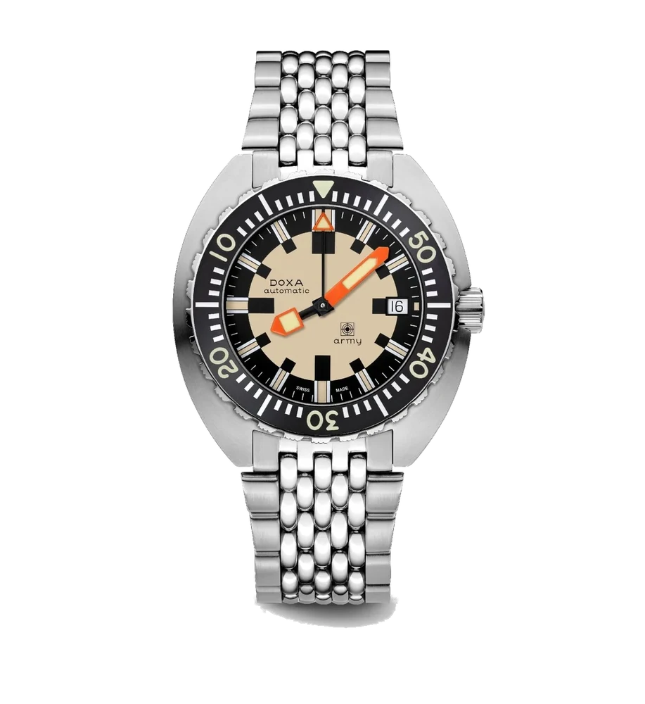 Doxa Army, stainless steel bezel 785.10.031.10 42.5 mm kol saati