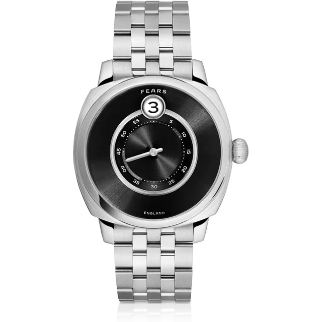 Fears Brunswick 40.5 Jump Hour Raven Black on Stainless Steel Bracelet BS240.500A.113.002