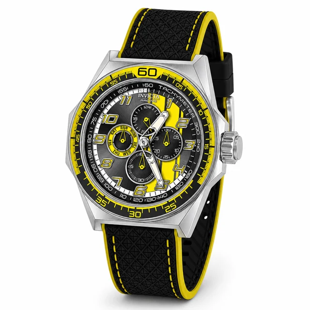 Invicta Racing Watch - 50mm, Yellow, Black (50044) kol saati